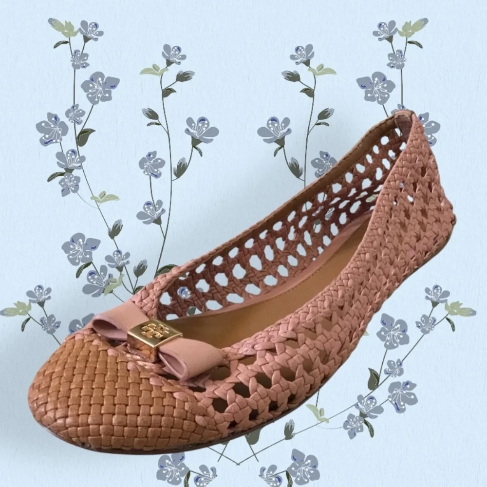 Tory Burch Carlyle Woven Ballerina Flats
